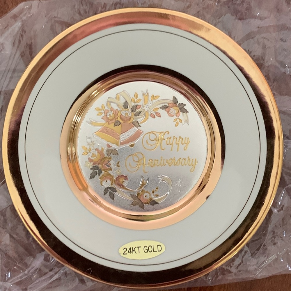 Happy Anniversary Gold saucer